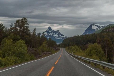 On the road in Norway Stock Photos