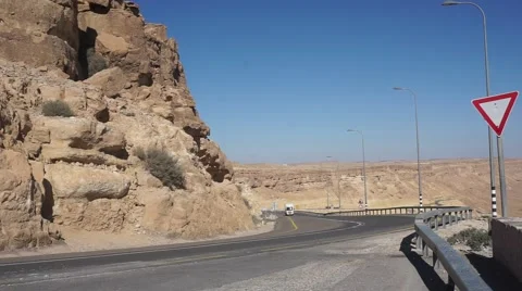 Road number 40 Israel Ramon Crater Stock Footage 59140788