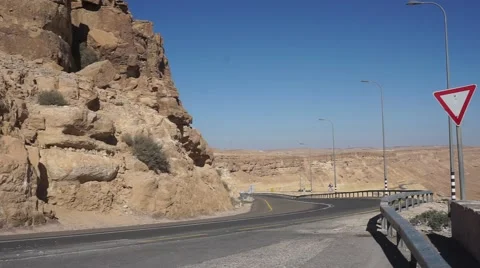 Road number 40 Israel Ramon Crater Stock Footage 59141265