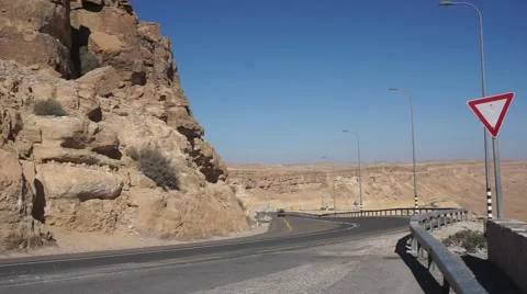 Road number 40 Israel Ramon Crater Stock Footage 59141376