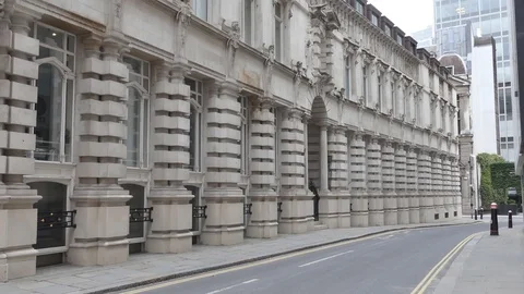 A road with an old classic building. Video stock 108571270