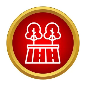 Road or path through forest simple line icon 库存插图