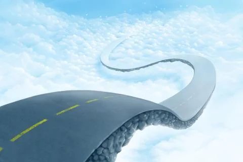 Road over the clouds Ilustração Stock