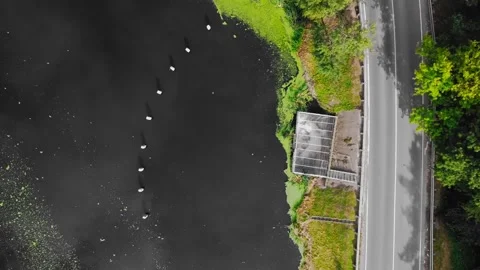 Road over the dam dji Stock Footage 160048714