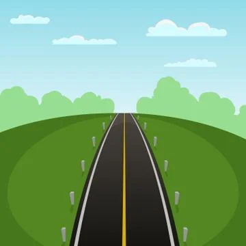 Road Over Field Stock Illustration