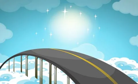 Road over the sky Ilustração Stock