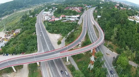Road overpass aerial Stock-Footage 53608325
