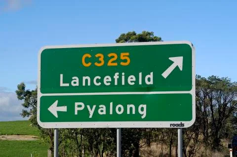 Road panel of direction in australia Stock Photos