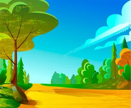 The road in the park Stock Illustration