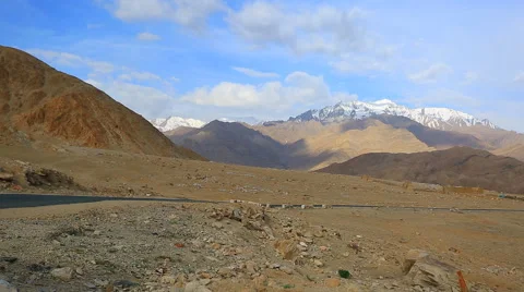 The road to the pass Chang La Stock Footage 46987721
