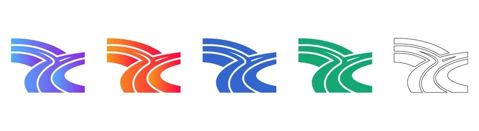 Road Path Concept Icons for Navigation 스톡 일러스트