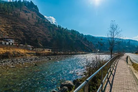Road, Path, River, Mountain Stock Photos