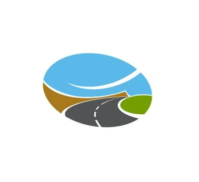 Road, pathway or highway isolated vector icon. Stock Illustration