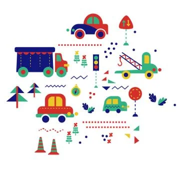 Road pattern flat illustration on white Stock Illustration