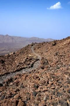 Road to the peak of Teide. Stock Photos