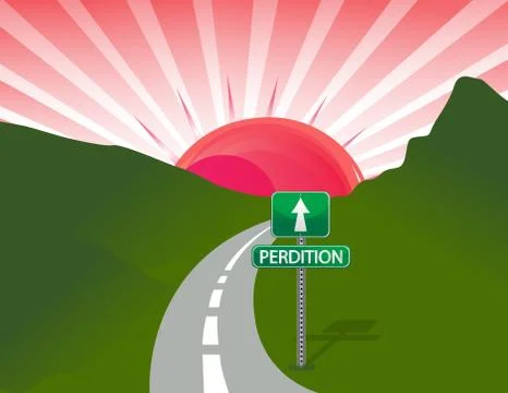 Road to perdition concept illustration design Stock Illustration