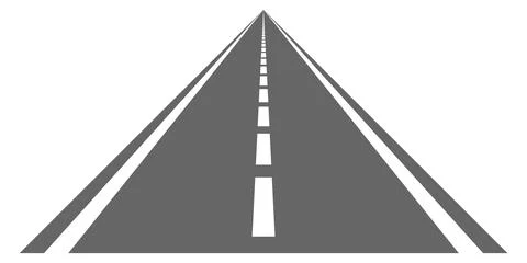 Road in perspective. Straight forward way. Asphalt highway Stock Illustration