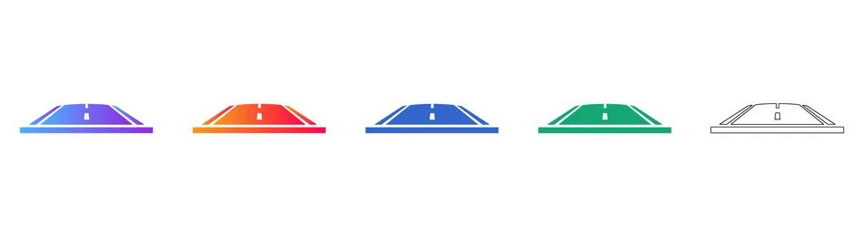 Road Perspective Vector Icon Set Stock Illustration