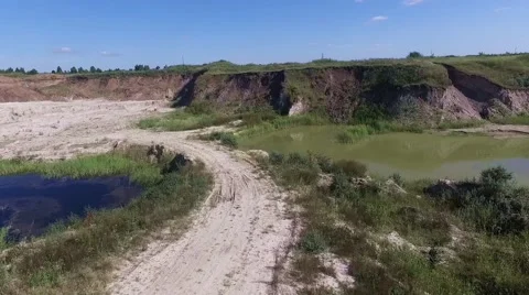 Road to pit aerial view. Stock Footage 67008352