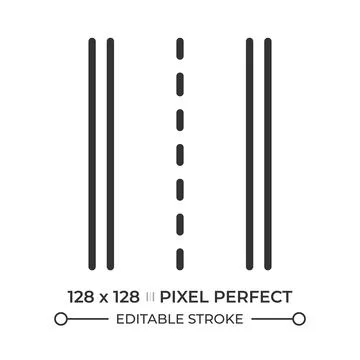 Road pixel perfect line icon Stock Illustration