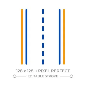 Road pixel perfect two color line icon Stock Illustration