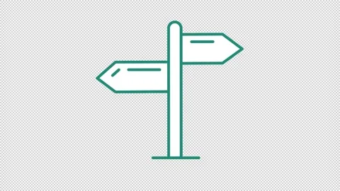 Road Pointer line icon on the Alpha Channel Stock Footage 145698605