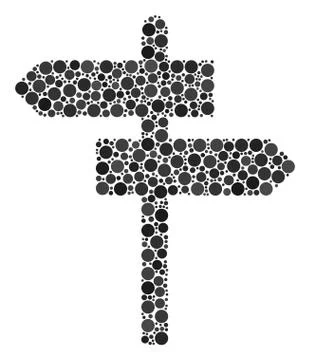 Road Pointer Mosaic of Filled Circles 스톡 일러스트