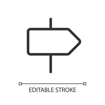 Road pointer pixel perfect linear ui icon Illustrazione stock