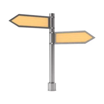 Road pointer on white background. Isolated 3D illustration Stock Illustration