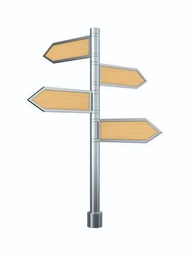 Road pointer on white background. Isolated 3D illustration イラスト素材