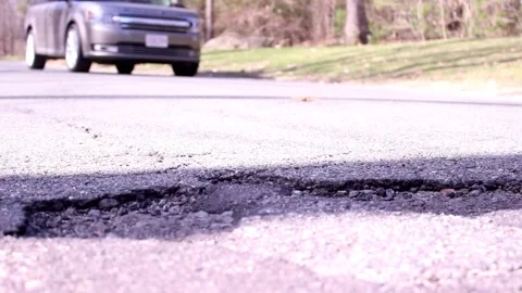 Road Pot Hole Stock Footage 345109354