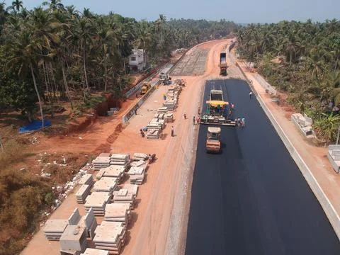 Road in progress, At India Stock Photos
