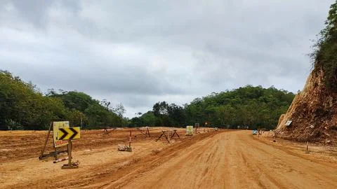 Road project under construction Foto stock