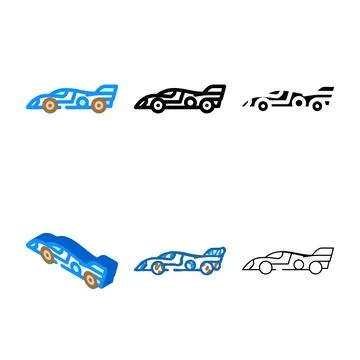Road race vehicle speed forms auto color icon vector Stock Illustration