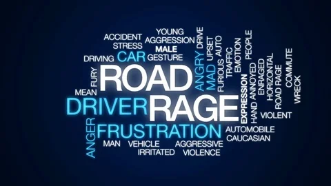 Road rage animated word cloud, text design animation. Stock Footage
