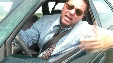 Road Rage Businessman Angry Stock Footage