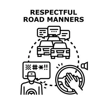 Road rage concept with angry drivers honking Stock Illustration