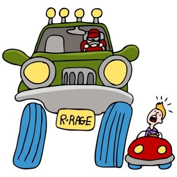 Road rage driver Stock Illustration