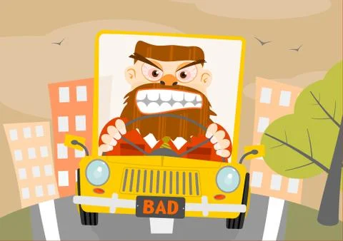 Road rage. Stock Illustration