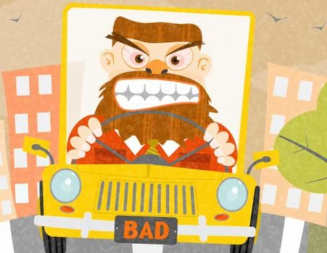 Road rage. Stock Illustration