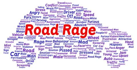 Road rage word cloud shape Stock Illustration