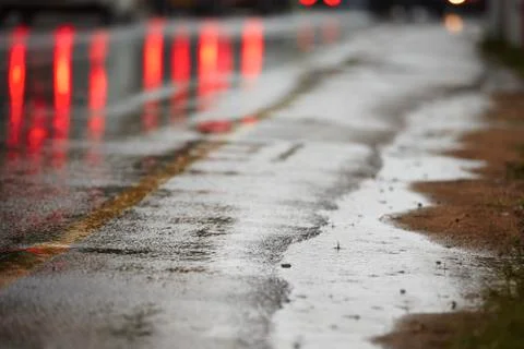 Road in rain 写真素材