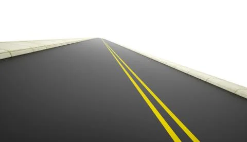 Road rendered on white background Stock Illustration