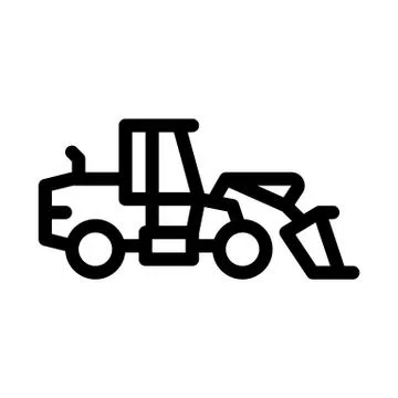 Road repair machine icon vector outline illustration Stock Illustration