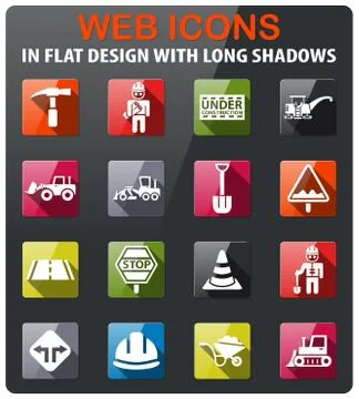 Road repairs icon set Stock Illustration