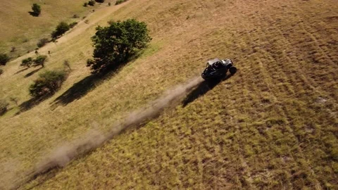 Off road ride to the top of the hill with buggy Stock Footage 140809585
