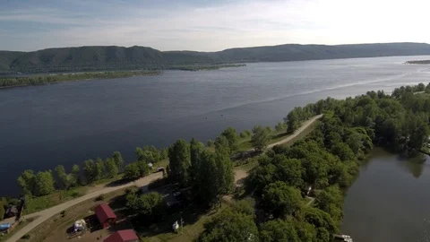 Road river bank. Stock Footage 92378824