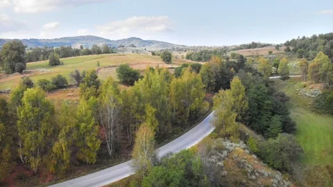 Road in Rodopi mountain Stock Footage 95086294