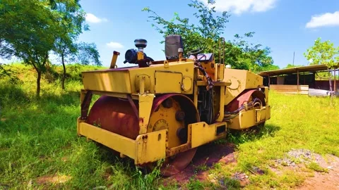 Road Roller - Backwards Shot Stock Footage 263884247