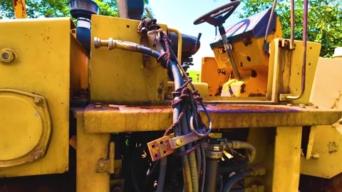 Road Roller - Close Up Shot - Downwards Stock Footage 263885390